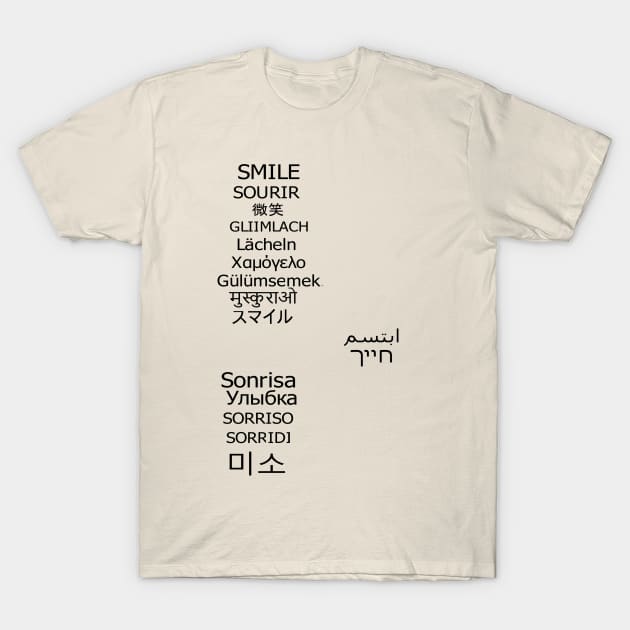 Smile in different languages design T-Shirt by Mako Design 